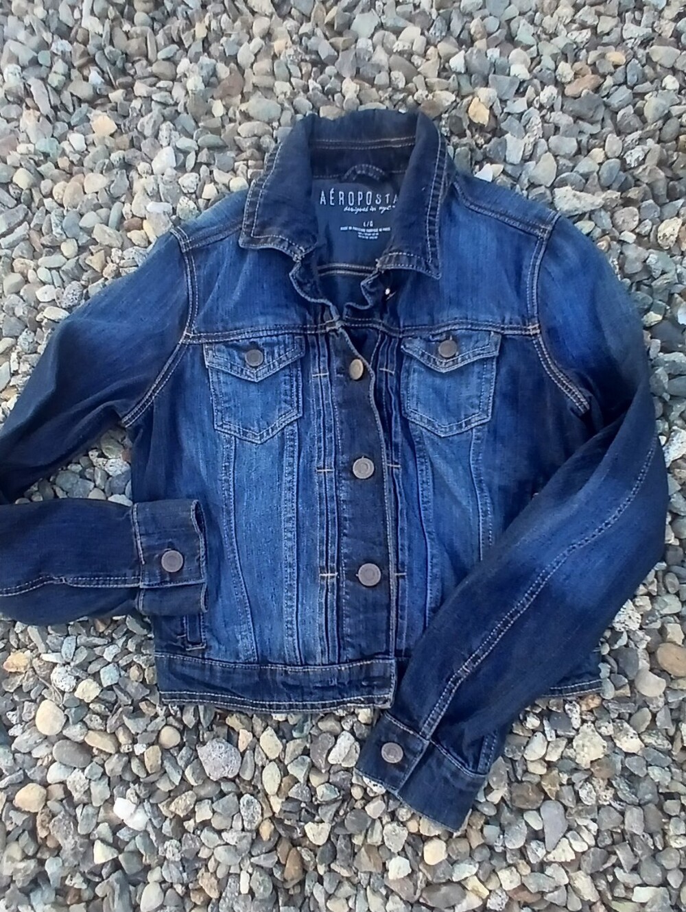 Aeropostale Dark Indigo Gorl's Denim Jacket Size L.